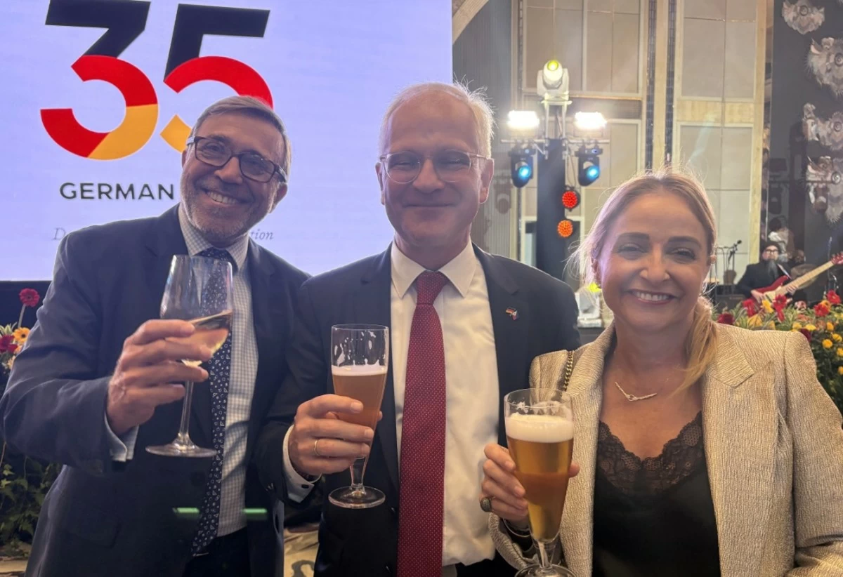 Ambassador Ricardo Luis Bocalandro of the Embassy of Argentina with Ambassador Dr. Andreas Mikhail Fafornoske and Mme. Maria Elena Urriste