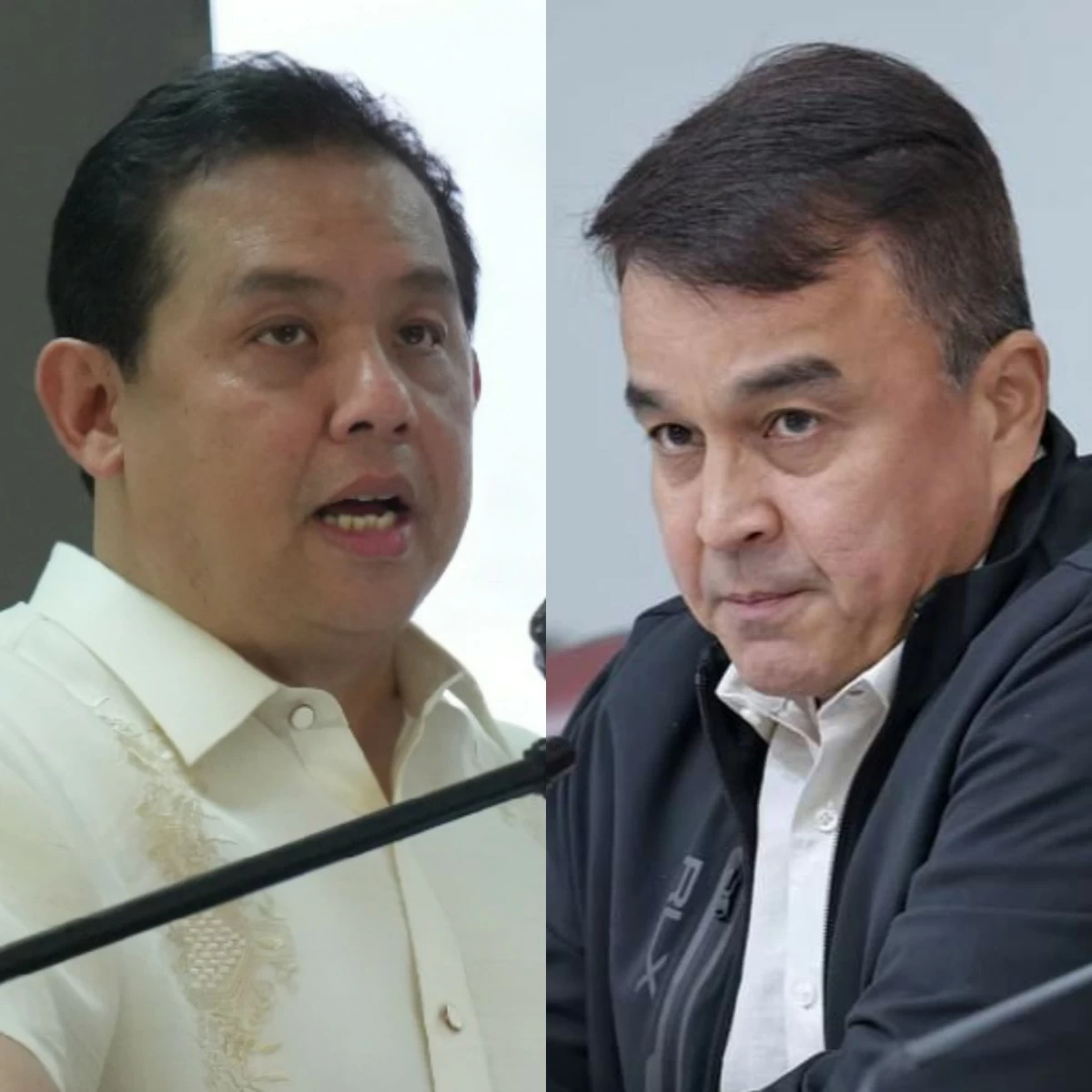 Leyte 1st district Rep. Martin Romualdez (left), former Surigao del Norte 2nd district Rep. Robert Ace Barbers (PPAB)