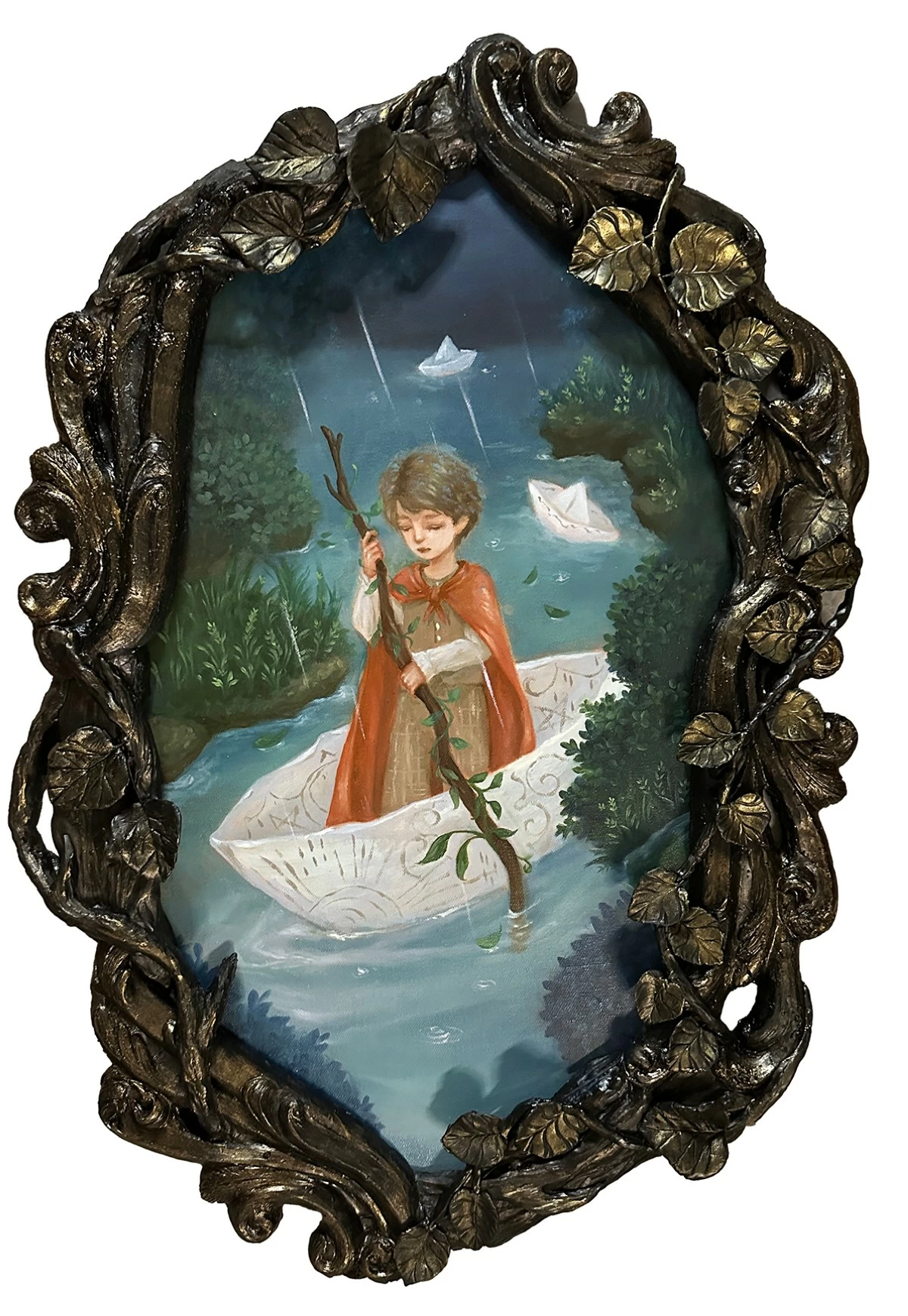 'RAINY DAY STREAM' mixed on canvas, 2025