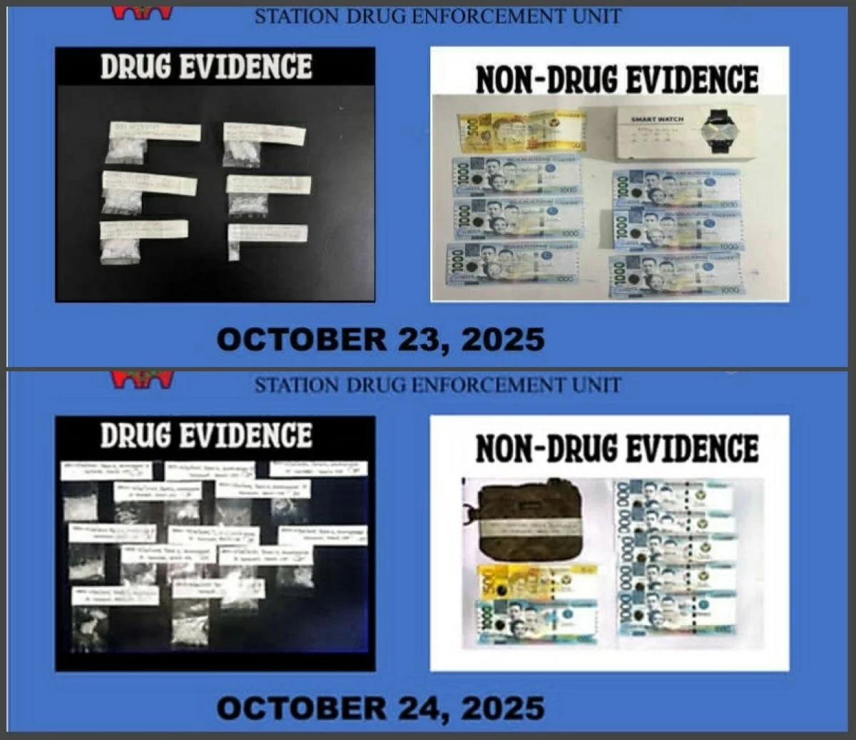 The shabu seized by the Taguig police (Photos from Taguig police / SPD)