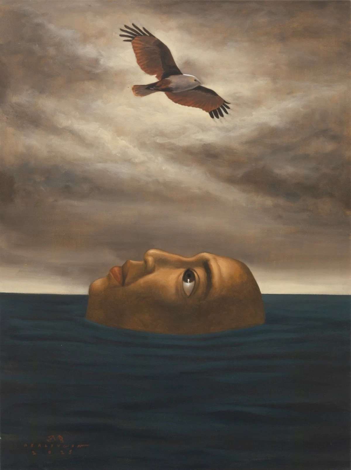 Brahminy Kite, 43 x 36 inches, acrylic on canvas, 2025. [IMAGES: Ames Yavuz Sydney]
