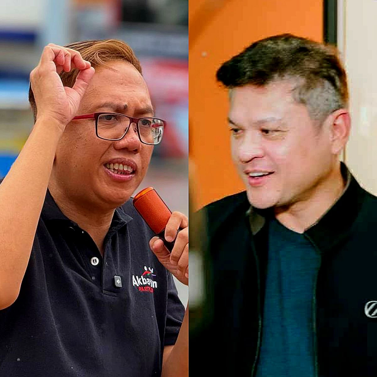 Akbayan Party-list Rep. Percival Cendaña (left), Davao City 1st district Rep. Paolo Duterte (Facebook)
