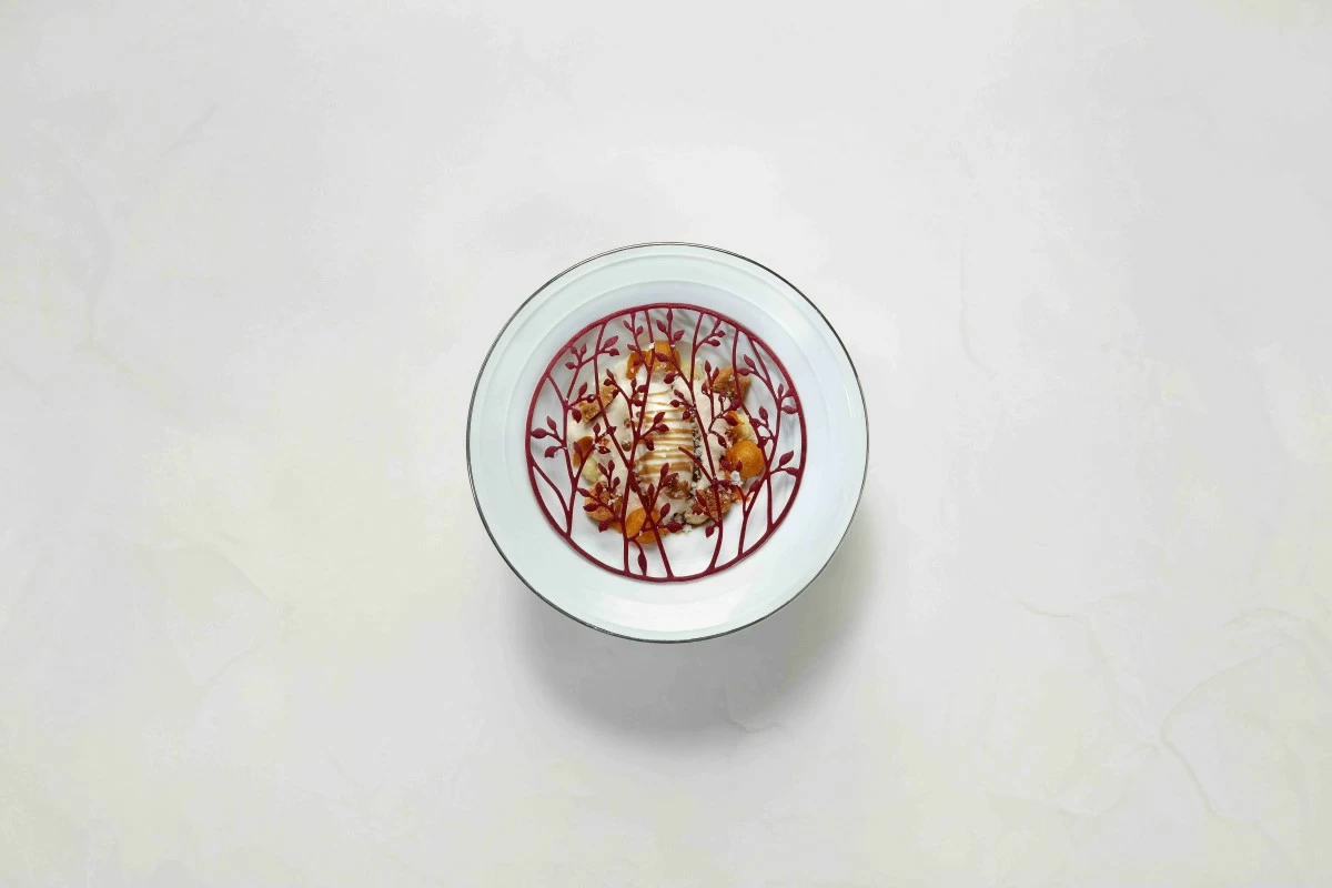 Sweet potato with sea salt ice cream and oolong Chantilly