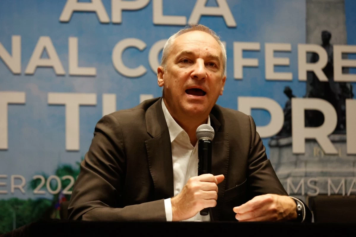 Allwyn Group CEO Robert Chvátal emphasizes the importance of responsible gaming and innovation in the lottery industry during the 2025 Asia-Pacific Lottery Association (APLA) Conference in Manila. (John Louie Abrina / Manila Bulletin)