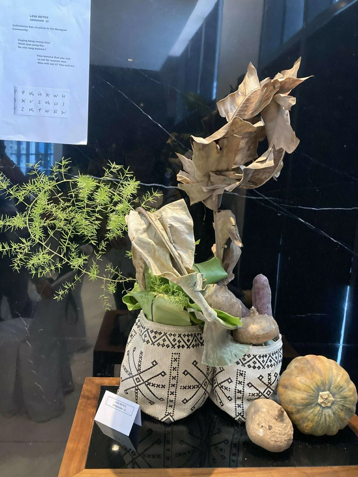 TOGETHER WE STAND Leni Reyes' take on Ambahan 22, a line that emphasizes there is no place for selfishness in the tribe