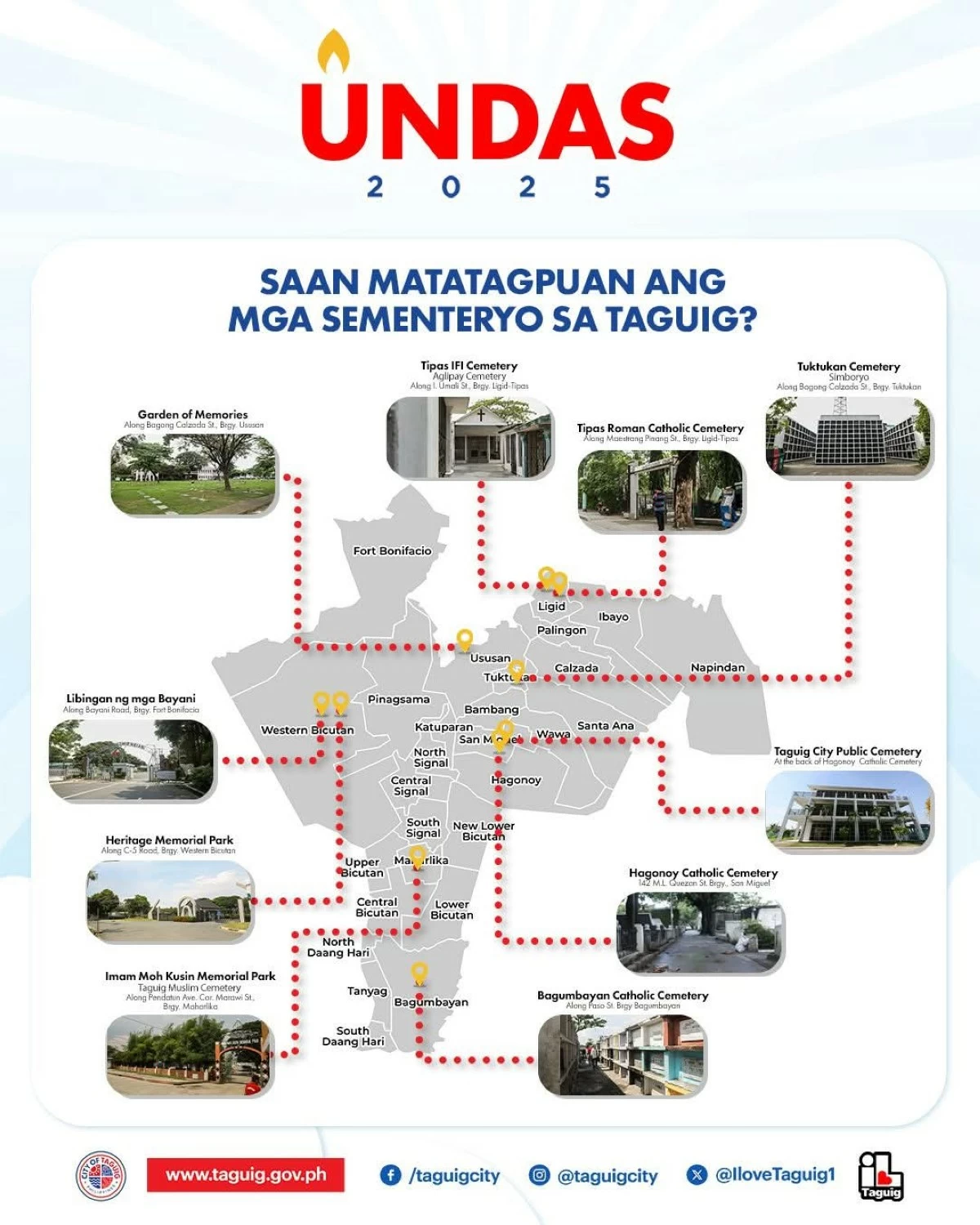 Advisory of the Taguig City government for Undas 2025 (Photos from the Taguig City government) 