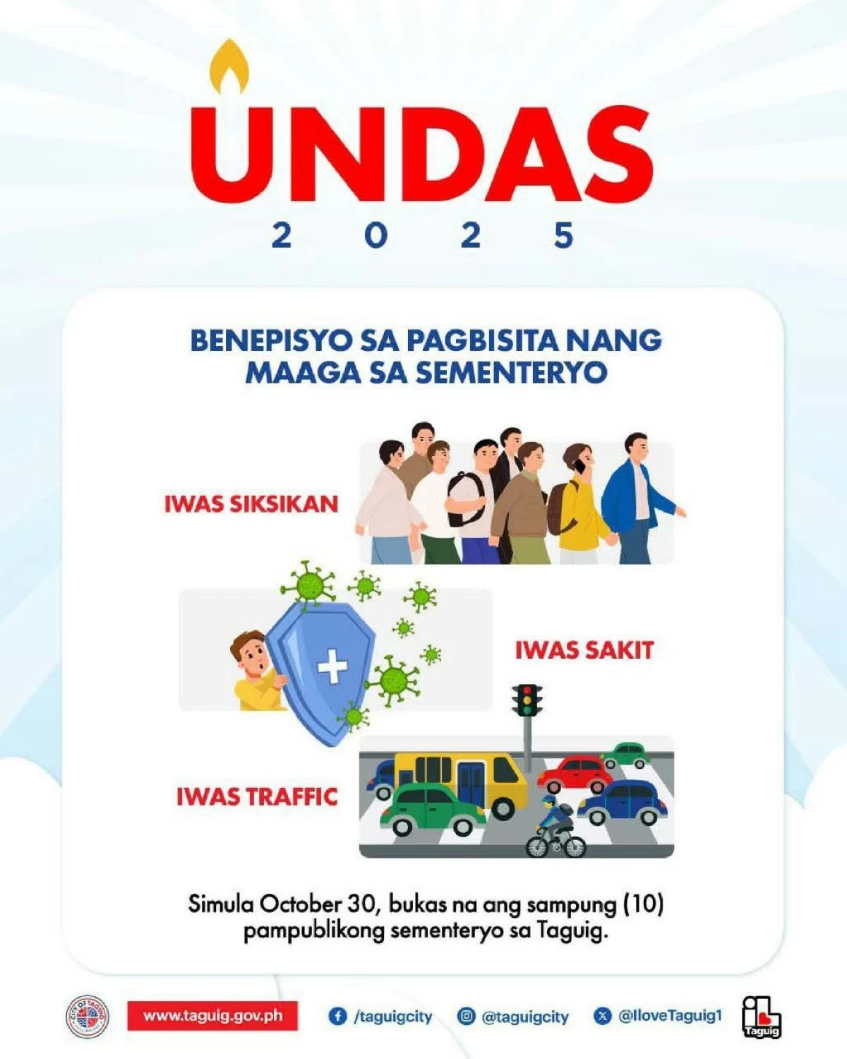 Advisory of the Taguig City government for Undas 2025 (Photos from the Taguig City government) 