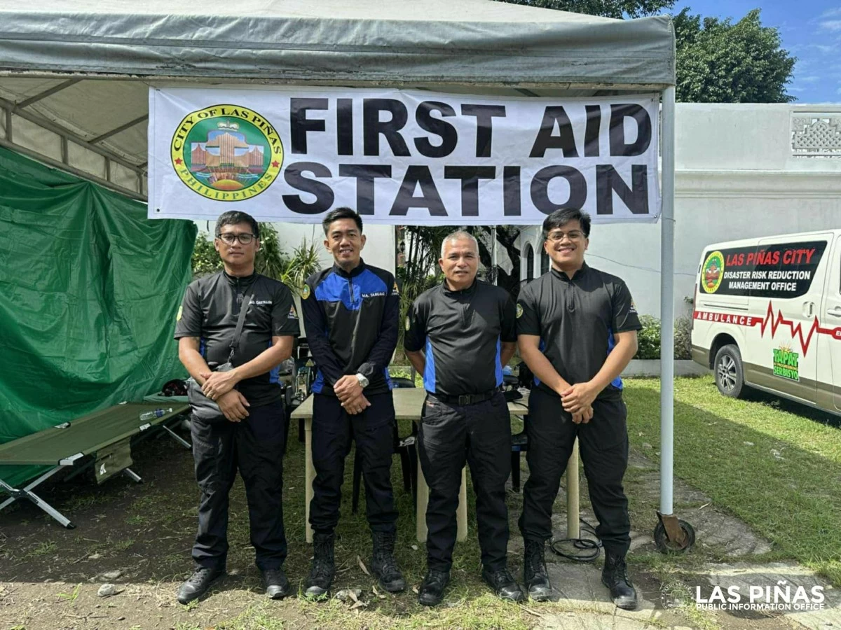 One of the first aid stations set up at the Golden Haven Memorial Park. (Photo from Las Piñas PIO)
