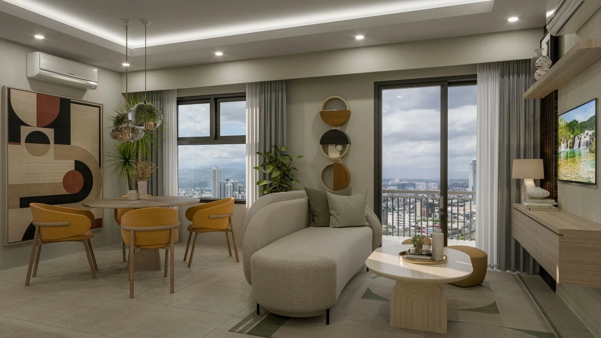 Mira offers studios to two-bedroom units with balcony options.