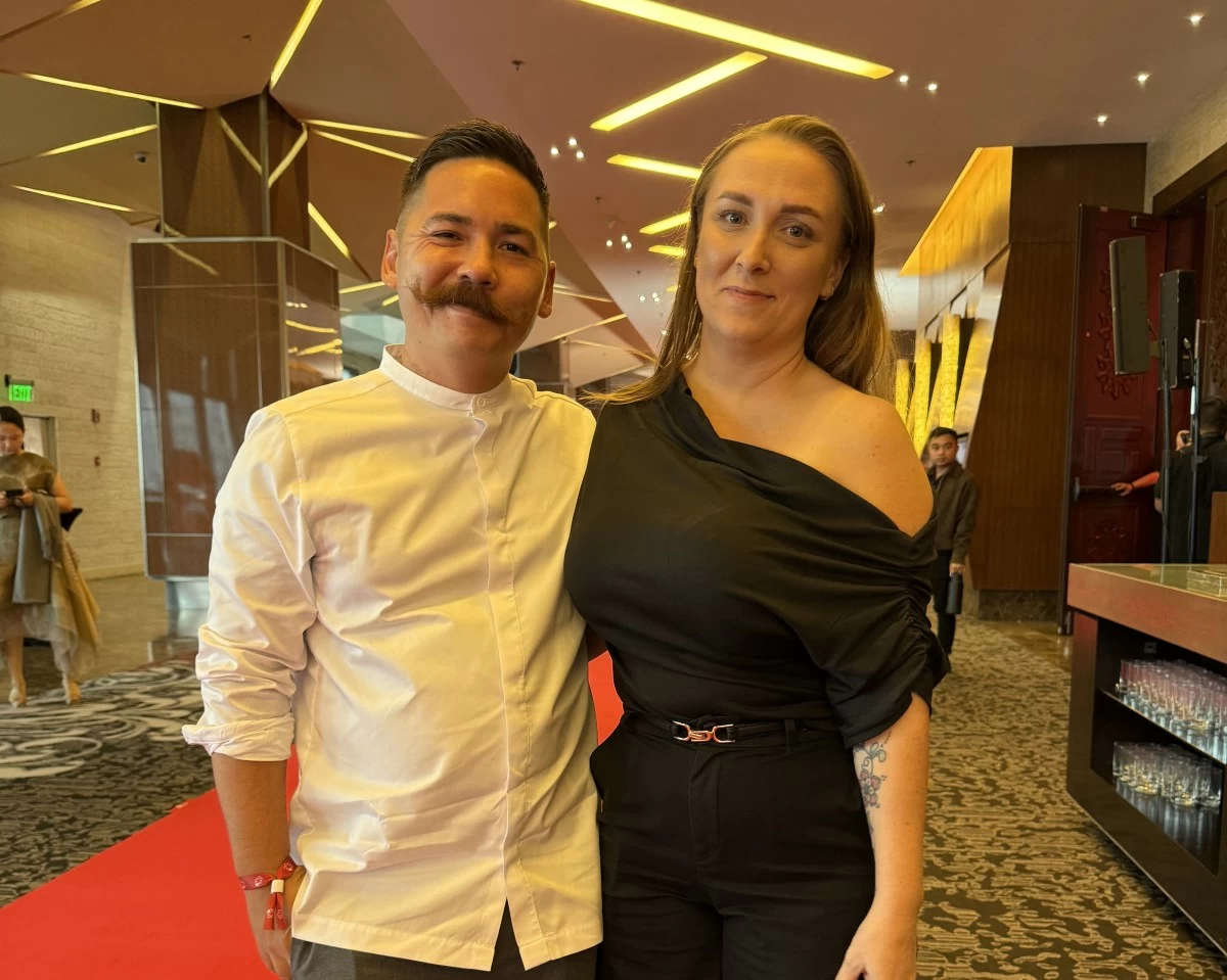 Chef of the Night, Josh Boutwood (Helm, Juniper), with wife Nilla.