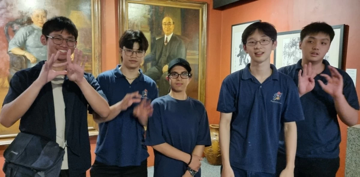 FSL4IPH youth leaders (from left) Liam Conlin, Kyle Ynson, Daniel Winlaw, Seth Yang and Johann Chan at the Yuchengco Museum to help facilitate FSL training (Photo from FSL4IPH)