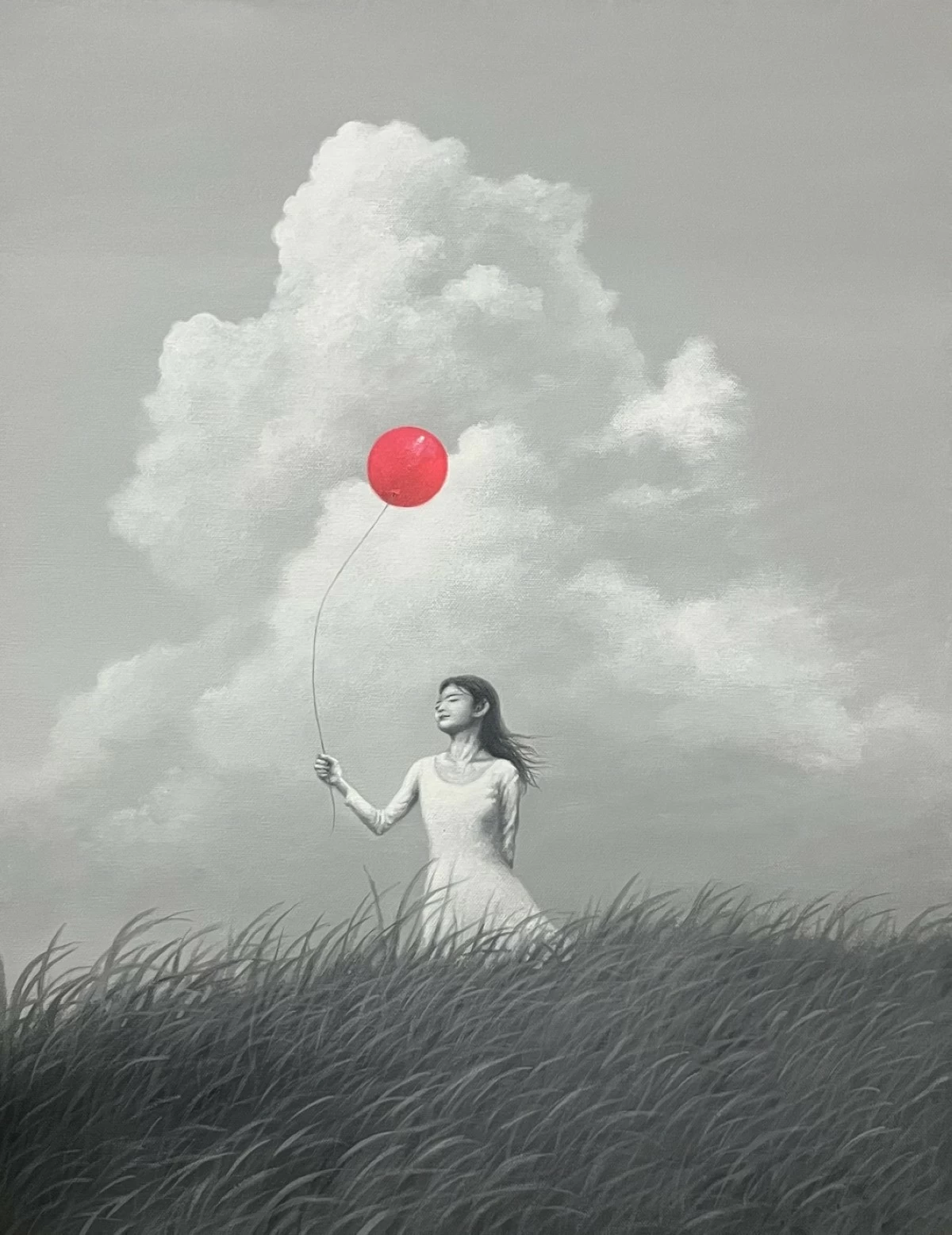 'PRAYER BALLOON' 24x28 inches, acrylic on canvas