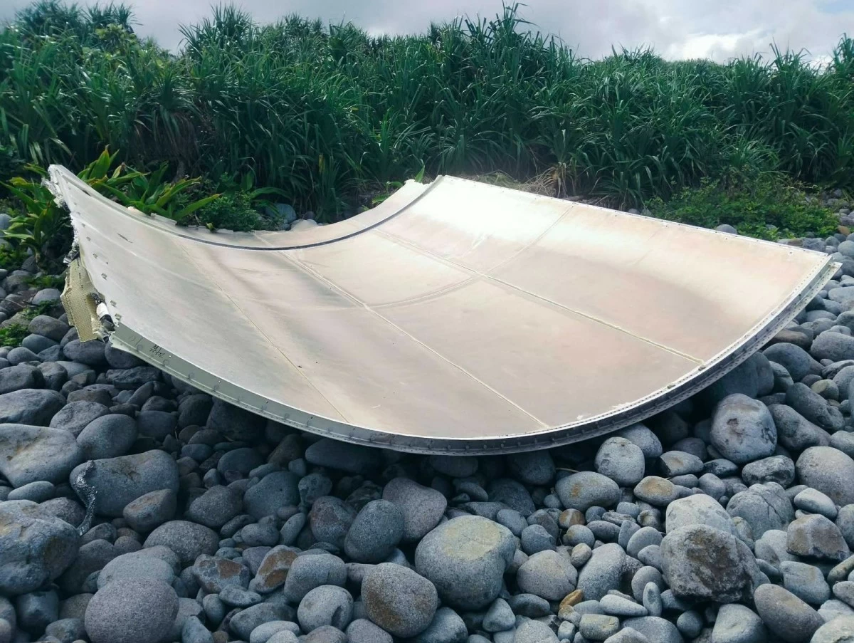 A suspected Chinese rocket debris is found by a group of trekkers along the shoreline of Camiguin Island in Calayan, Cagayan on Nov. 2, 2025. (Photo: Philippine Coast Guard)