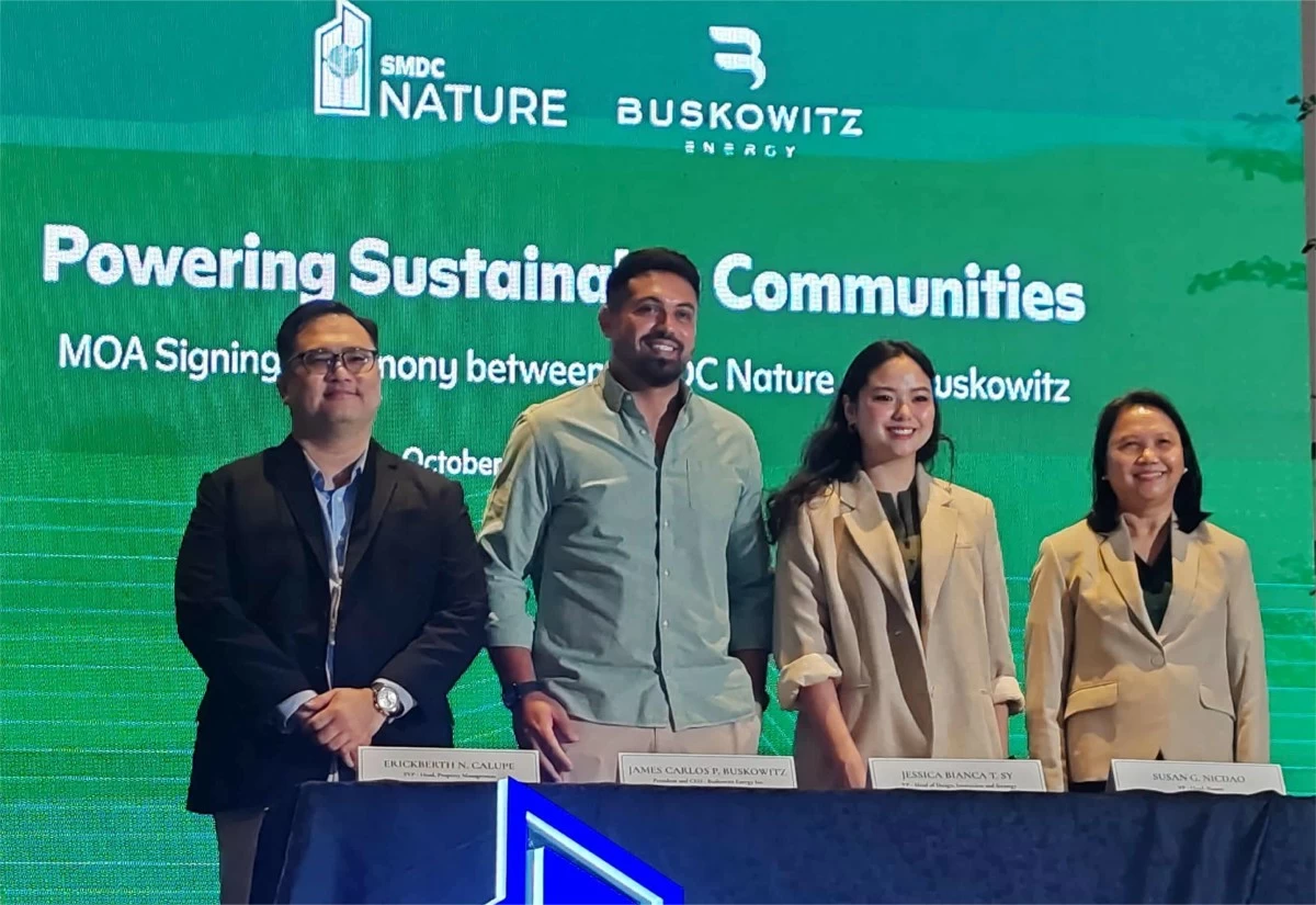 Erickberth Calupe, SVP head of SMDC Nature, James Carlos P. Buskowitz, president and CEO of Buskowitz Energy Inc., Jessica Bianca T. Sy, VP head of design for innovation and strategy of SM Prime and SMDC, and Susan G. Nicdao, VP head of SMDC Nature