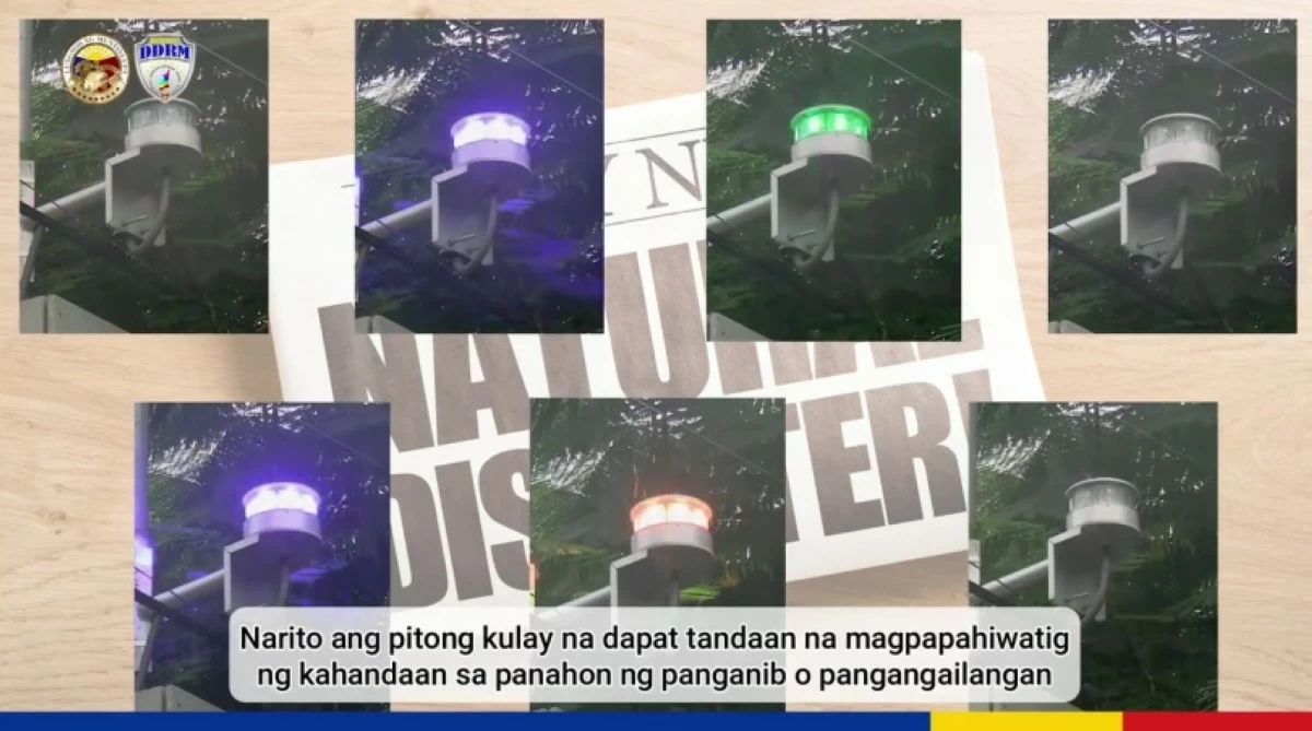 The seven colors in Muntinlupa's Early Warning System for the Deaf (Beacon Light),(Screenshot from DDRM video)