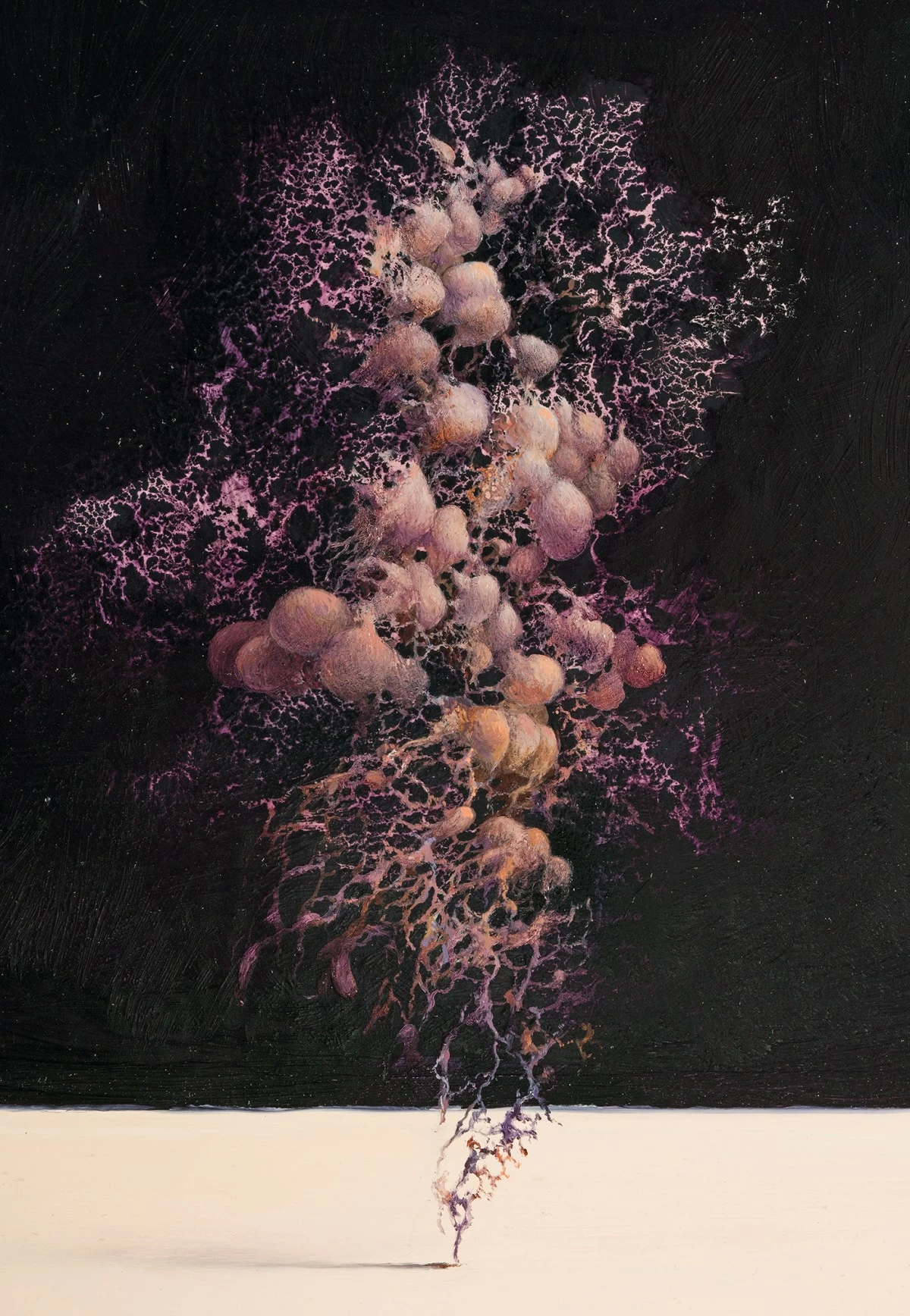 'AVOIR, ADIEU, GOODNIGHT' oil on glazed ceramic, 9x7 in, 2025