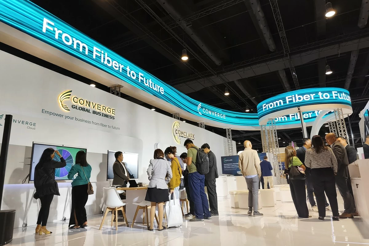 A portion of the Converge booth in the two-day tech exhibit at the Philippine Business Conference and Expo. 