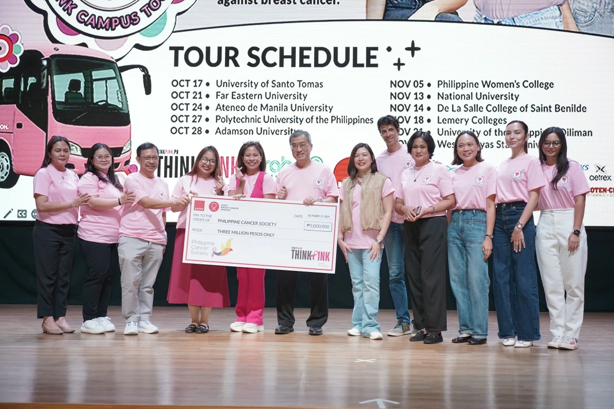 SPREADING AWARENESS Avon hands over  P3 million in donations to Philippine Cancer Society, a long-time partner of the brand in the fight against breast cancer and supporting survivors and fighters of the disease nationwide.