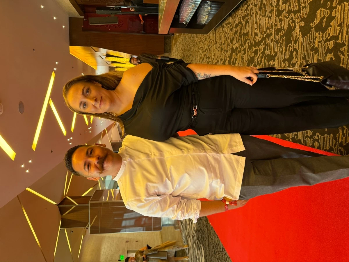 The man of the hour, the chef behind our sole two-star Michelin restaurant, Helm - Josh Boutwood with wife, Nilla.