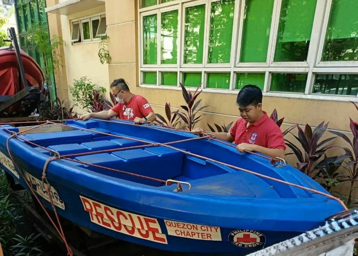 PRC response teams prepare rescue vehicles and equipment ahead of Typhoon Uwan’s expected landfall. (Photo from PH Red Cross)