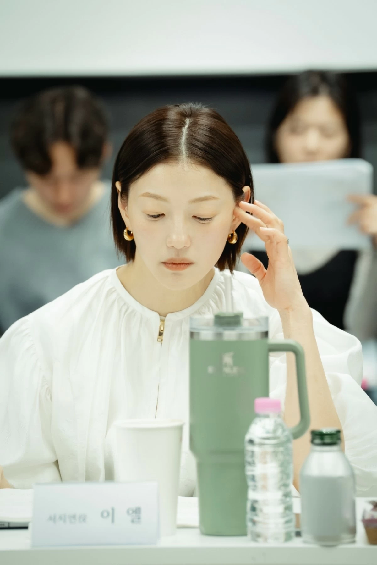 Lee El during a table read for 
