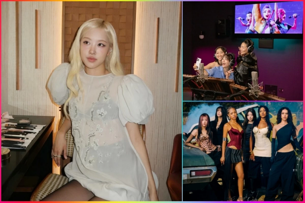 (Clockwise from left) BLACKPINK’s Rosé, "Golden" singers Ejae, Audrey Nuna, and Rei Ami, and Katseye (Instagram, Netflix, X)