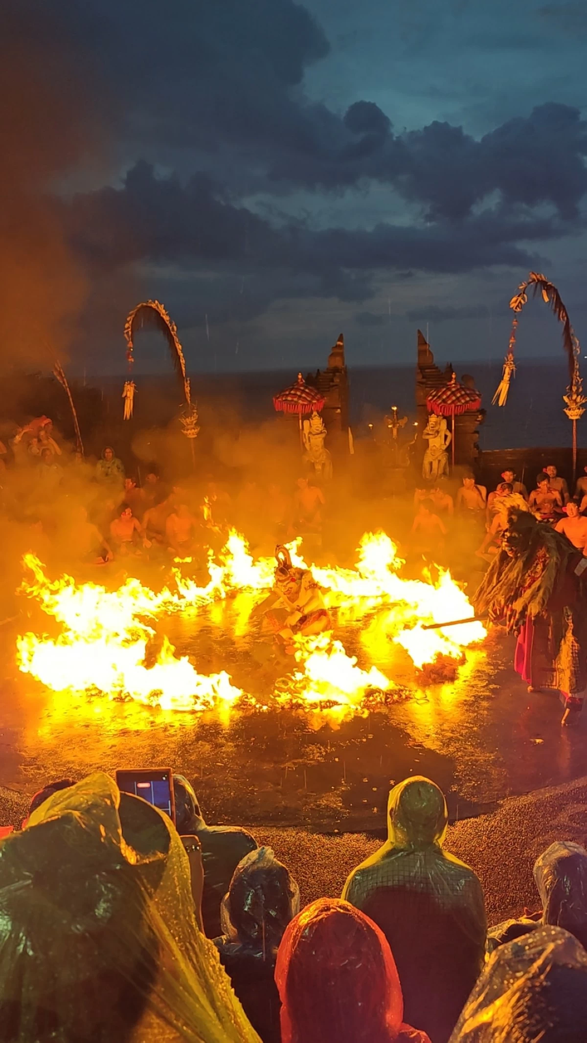 A dancer lit up the early night sky with his fire dance performance.
