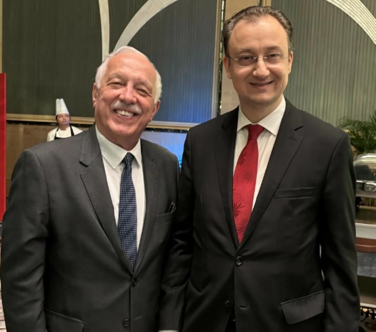 Ambassador Gilberto Fonseca Guimarães de Moura of the Embassy of Brazil and Ambassador Niyazi Evren Akyol of the Embassy of Türkiye.