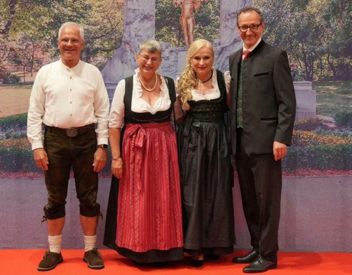 Ambassador Andreas Michael Pfaffernoschke of the Embassy of Germany and his spouse, Mme. Marina Puhan Pfaffernoschke, with Mme. Roswitha Brieger and Ambassador Johann Brieger.