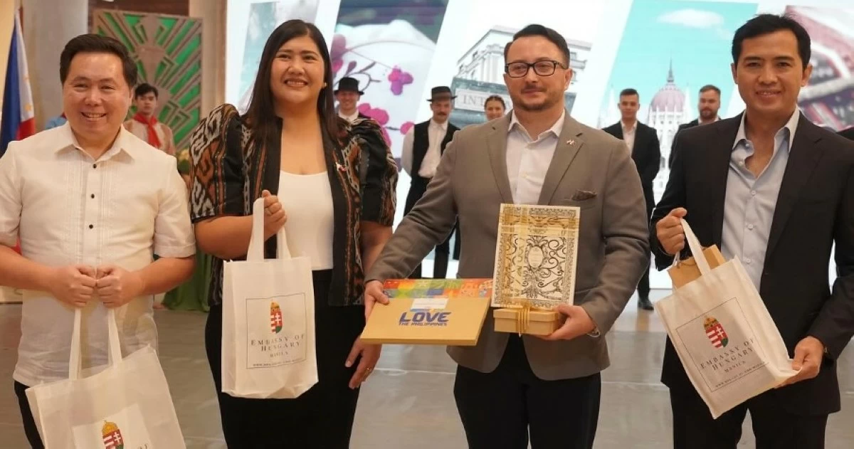 Dino Carlo S. Santos, supervising historic sites development officer and head of Museo de Intramuros; Intramuros Administrator Atty. Joan Padilla; Arkadiusz Jan Tracz, spouse of the Hungarian ambassador to the Philippines; and Department of Tourism Undersecretary Shalimar Hofer Tamano.