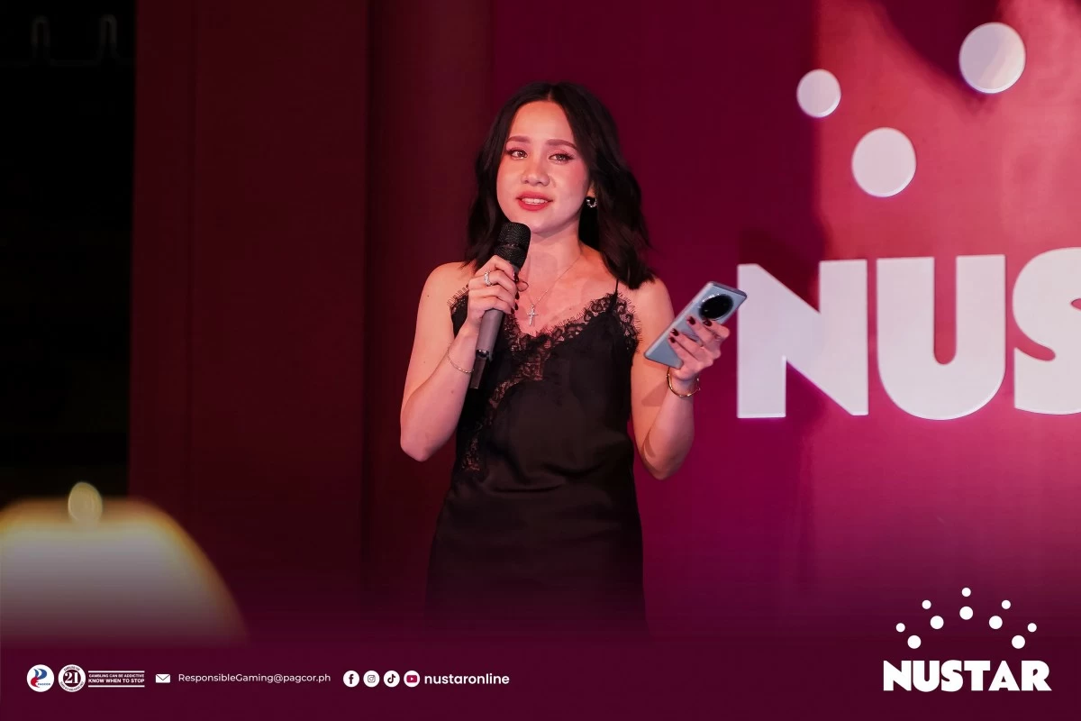 NUSTAR Online Director of Public Relations, Krizia Cortez, welcomes the press, guests, and partners.
