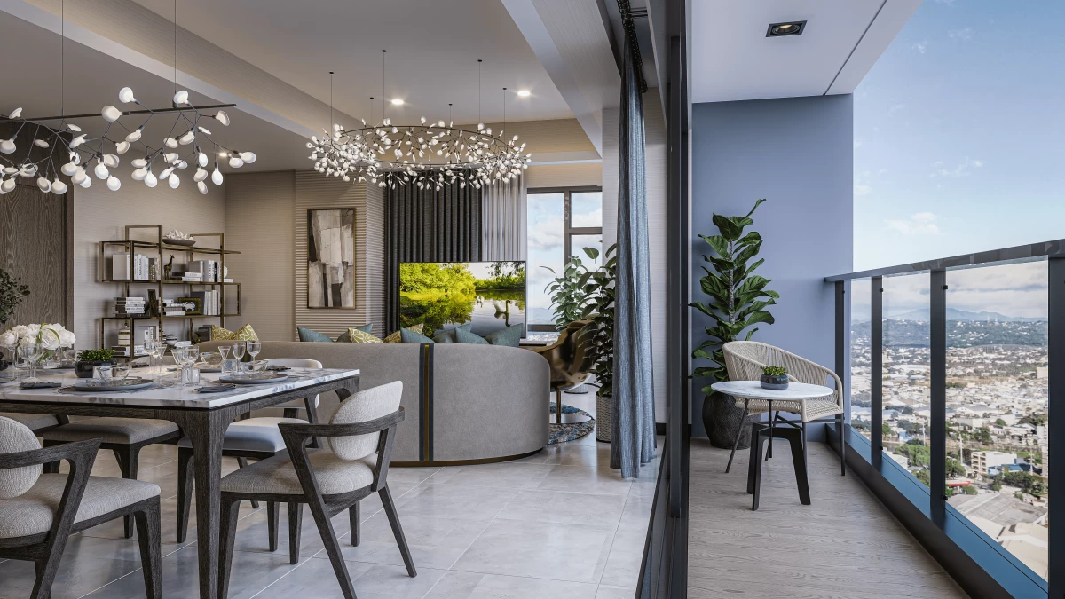 Le Pont Residences four-bedroom unit with loggia (Artist's perspective)