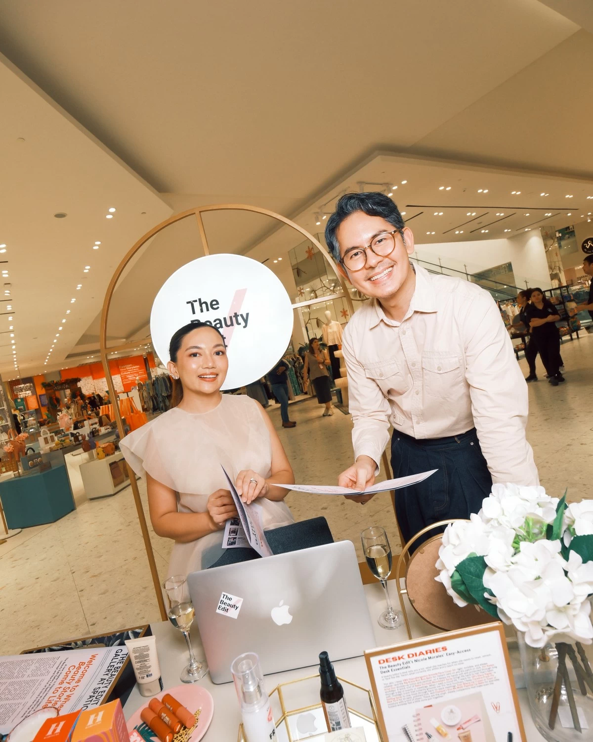 The Beauty Edit founder Nicole Morales and Spatio deputy general manager Martin de Leon