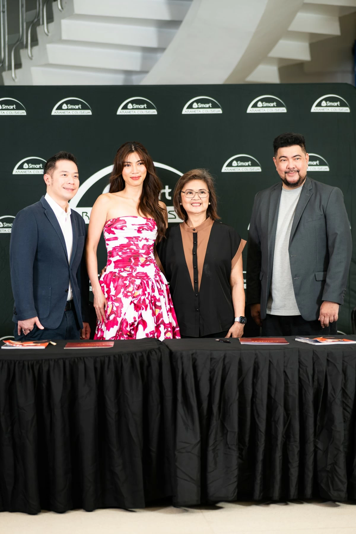 From left: CHiNOY TV President Alvin Kingson Tan, MMCG Year 2 Pageant Director Nicole Cordoves, Uniprom Inc. COO Irene Jose, and Uniprom Inc. Marketing Manager Gines Enriquez.