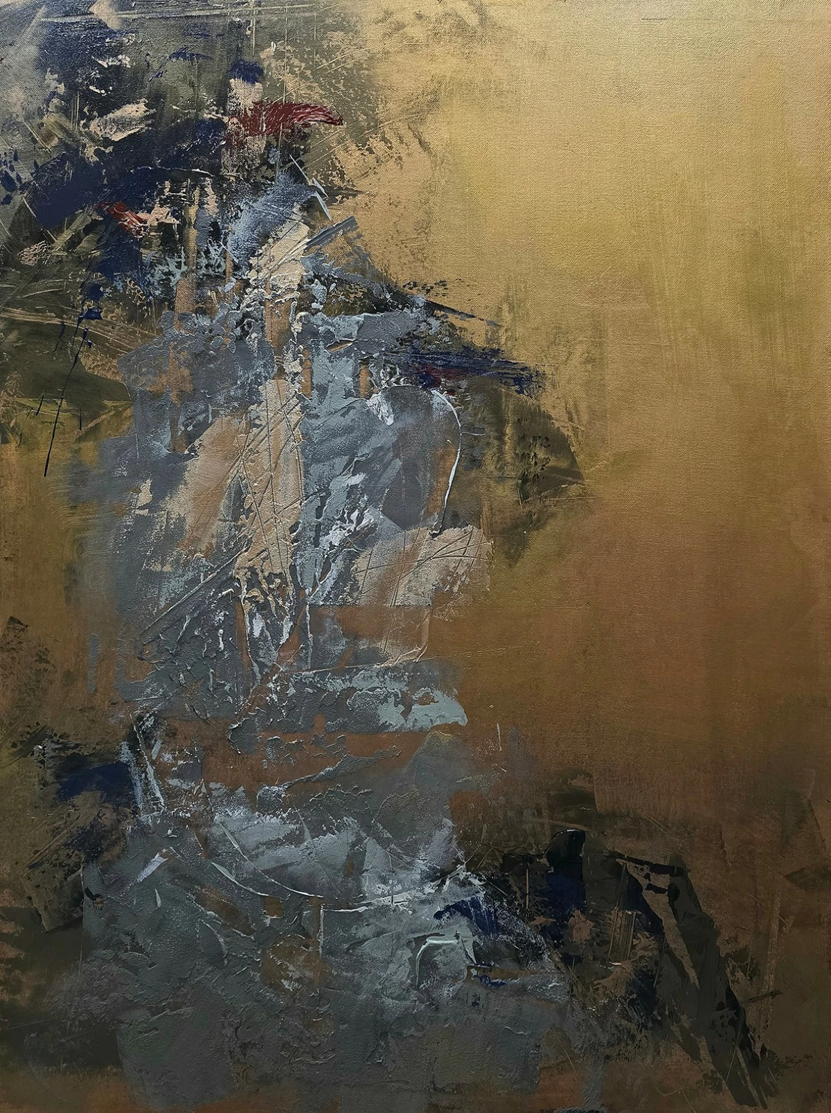 'ILLUMINED FORM' acrylic and oil on canvas, 32x24 inches, 2025