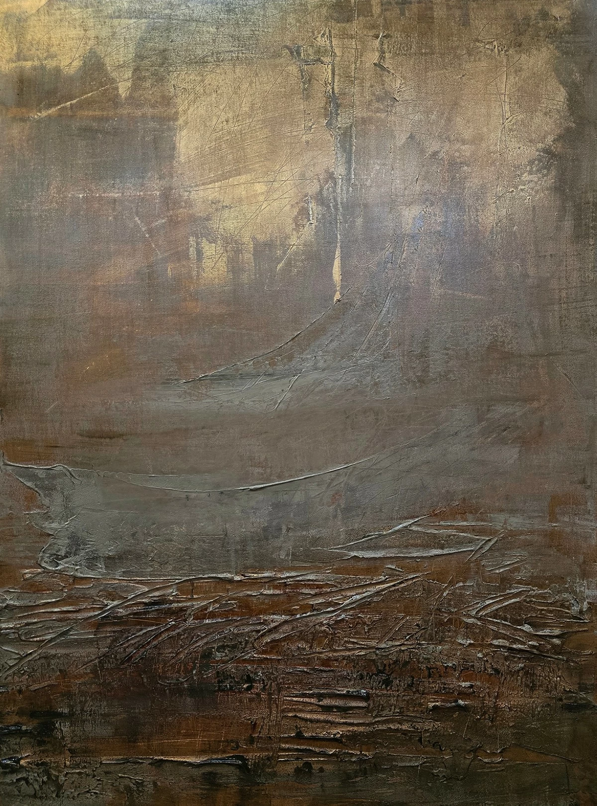 'GRAVITAS OF LIGHT' acrylic and oil on canvas, 32x24 inches, 2025