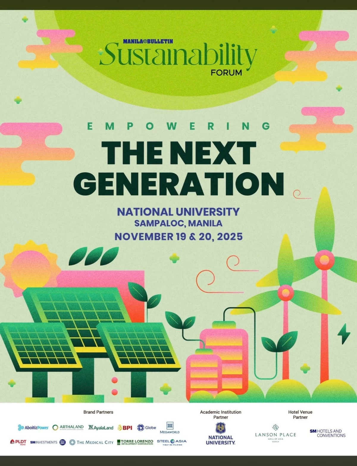 The poster for our forthcoming MB Sustainability Forum, this Nov. 19 and 20; at the National University.