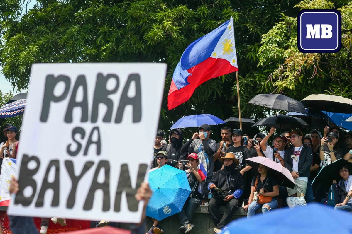 Protesters from various groups stage a rally against corruption in flood control projects at Luneta Park in Manila, Sunday, Sept. 21.

They urged the government to hold officials and contractors accountable for billions lost to anomalous projects. (?John Louie Abrina I MB)