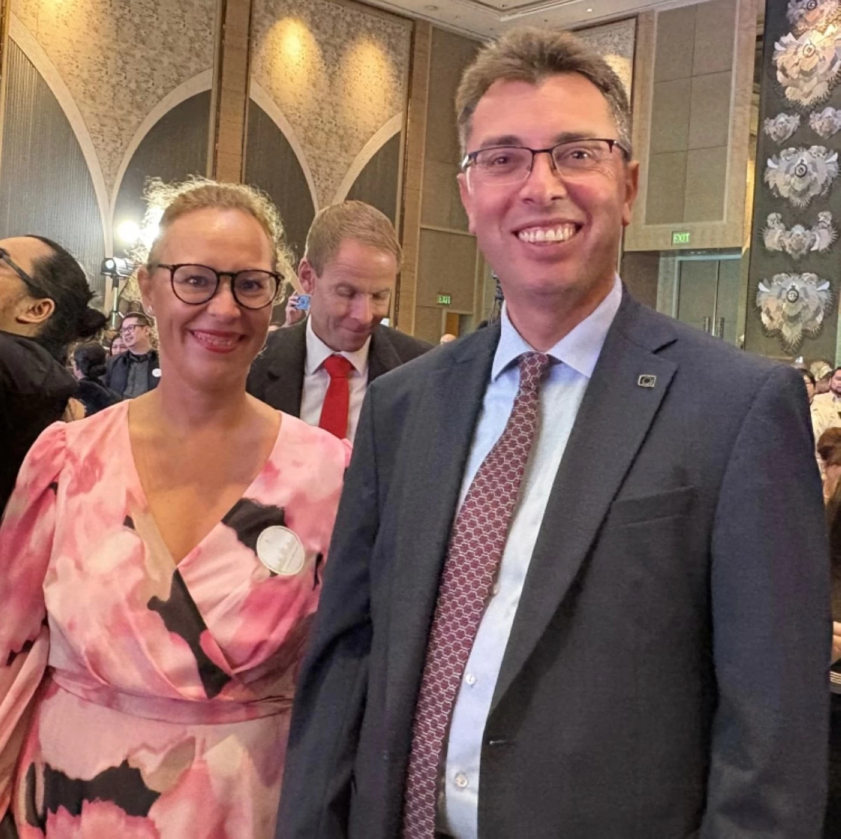 Mme. Claudia Claudia Batacchi with Ambassador Mariomassimo Santoro of the Embassy of the European Union  