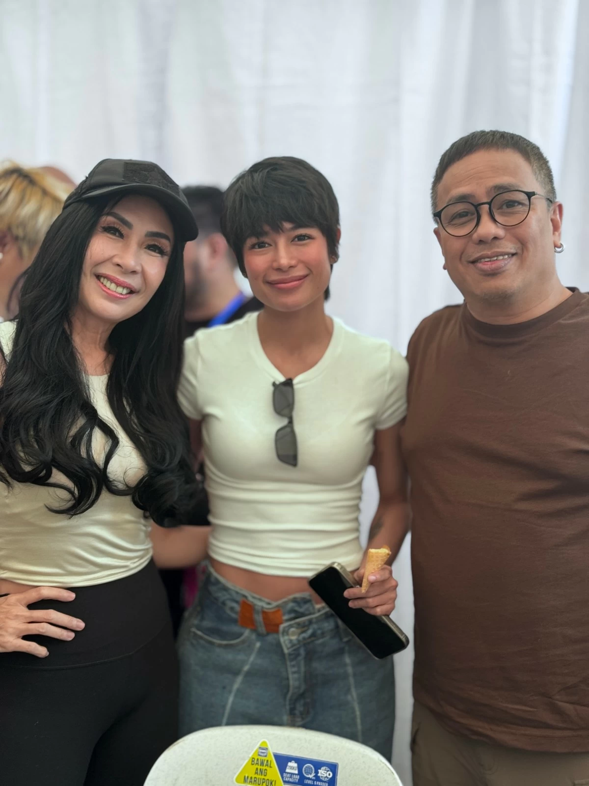From left: Author Giselle Sanchez, singer Gigi de Lana, and comedian Eric Nicolas during an event last Sunday.
