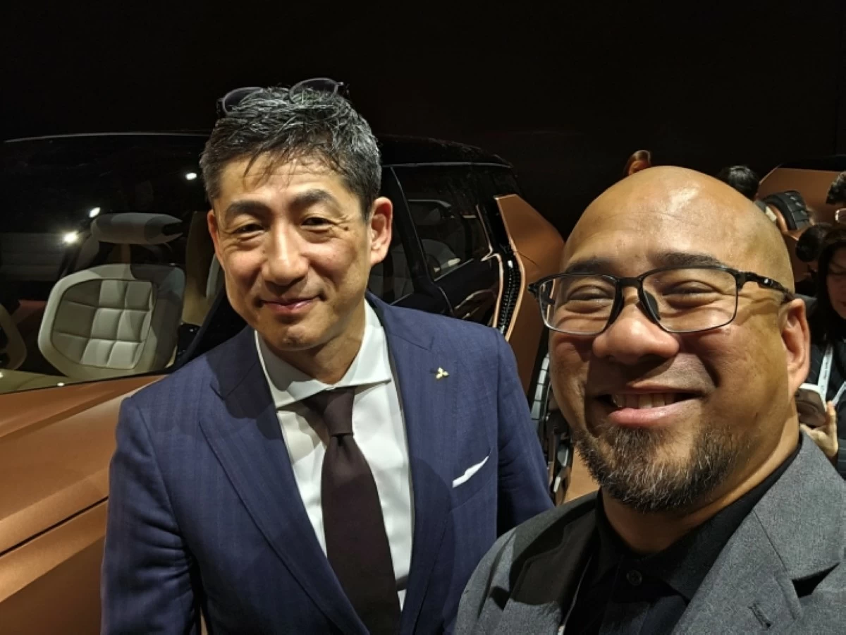 The author with Mr, Seiji Watanabe, Design General Manager of the Design Division for Mitsubishi Motors Corporation.