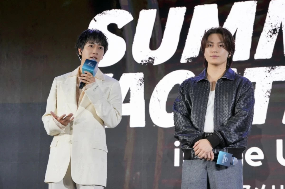 Kaito Nakamura and Genta Matsuda of Travis Japan at the Disney  Originals Preview held on Nov. 13 at the Hong Kong Disneyland Resort. (The Walt Disney Company) 