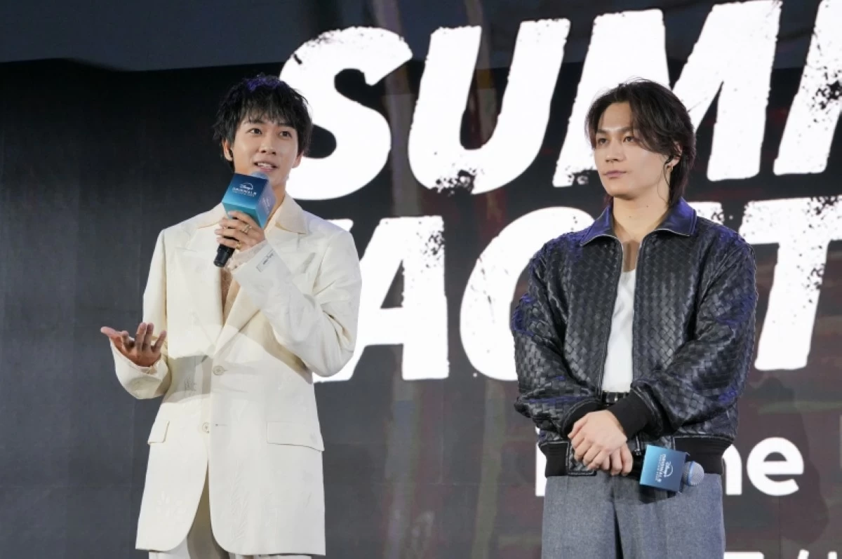 Kaito Nakamura and Genta Matsuda of Travis Japan at the Disney  Originals Preview held on Nov. 13 at the Hong Kong Disneyland Resort. (The Walt Disney Company)