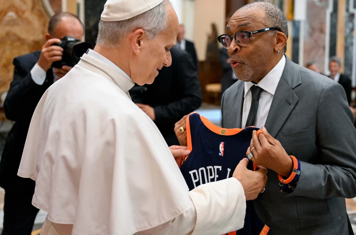 Pope Leo XIV meets with Spike Lee at the Vatican (Images courtesy of AP)