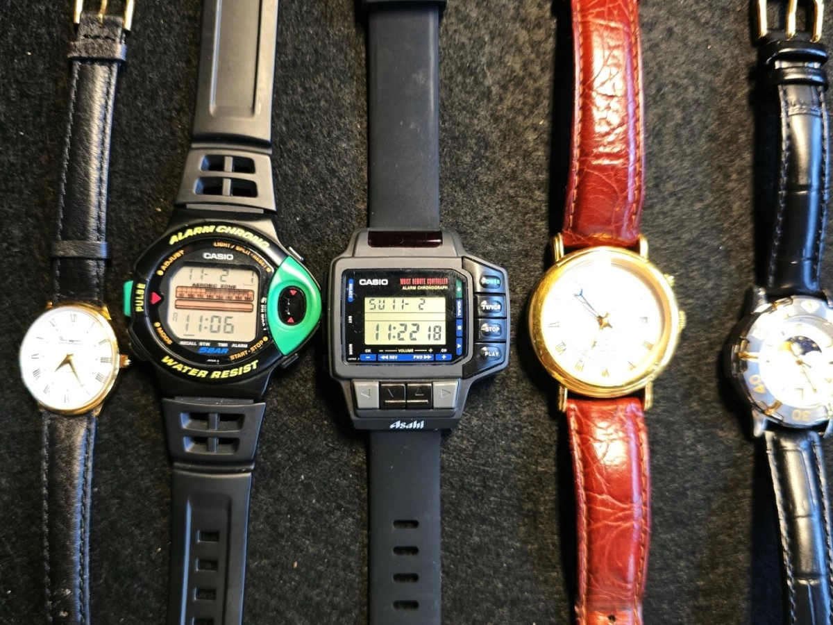 A 1990s Casio CMD-10 (center) with infrared controls. This one was exclusively given to ASAHI employees and goes for $750.