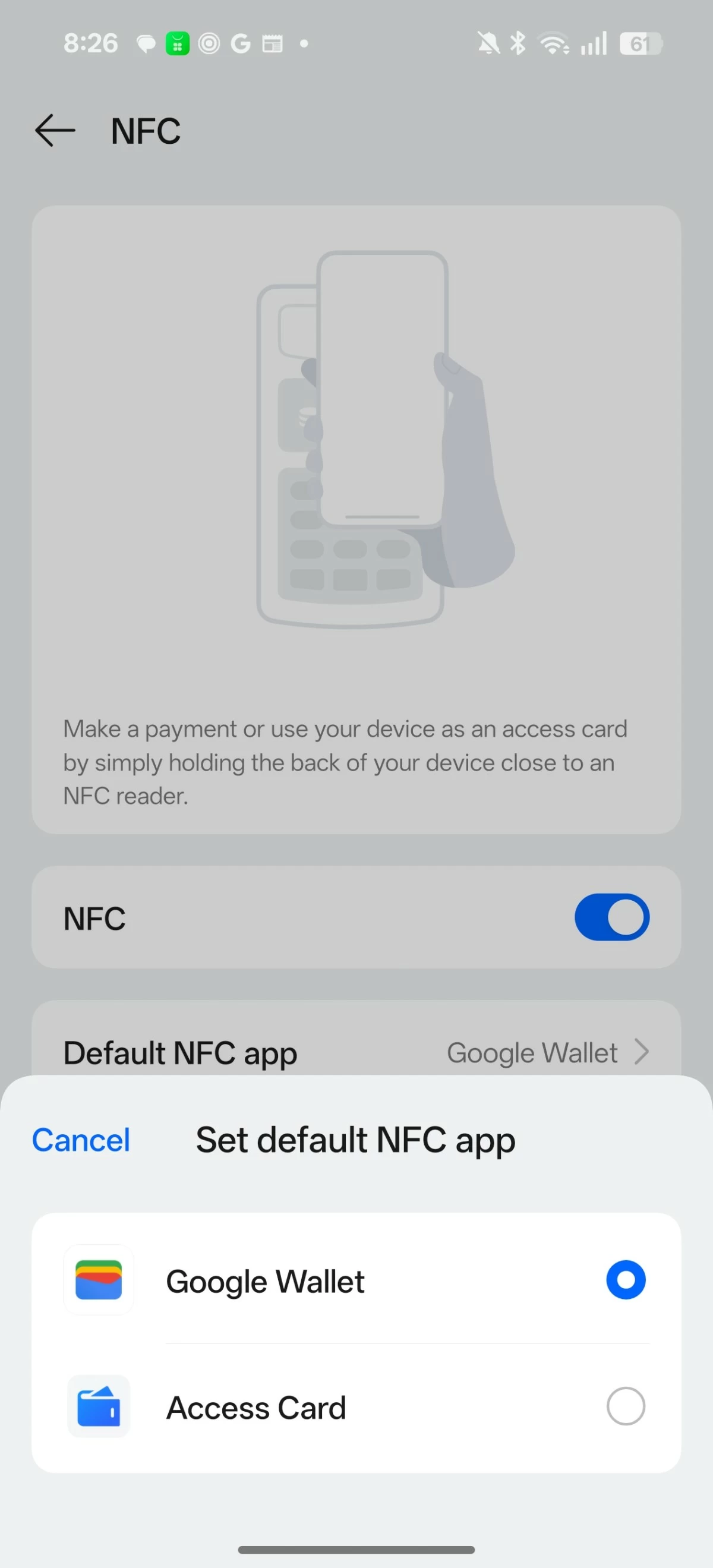 Make sure your default NFC app is Google Wallet. This can be done in the Settings, just search for 