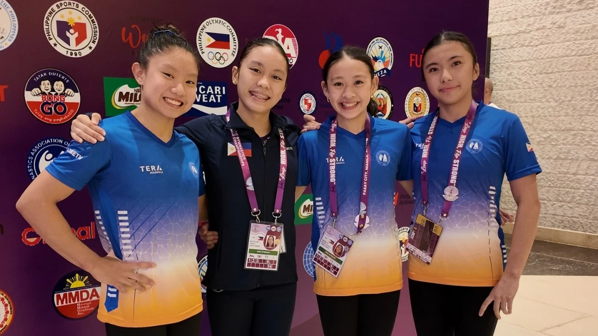 From left, Filipina gymnasts Elisabeth Antone, Jellian Bantilan, Maxine Bondoc and Sabina Tayag. (Gymnastics Association of the Philippines)