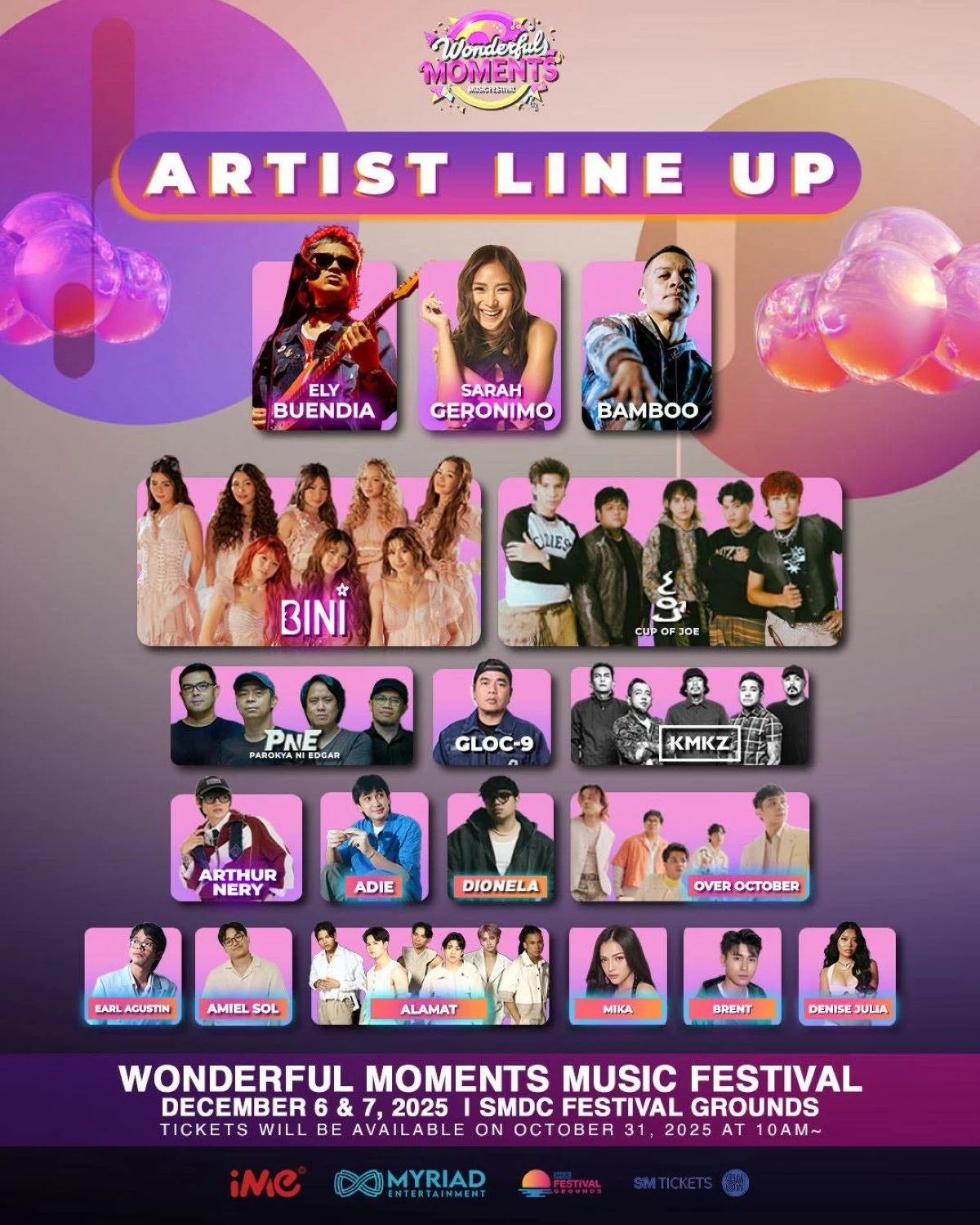 The first rendition of the Wonderful Moments Music Festival is coming to the SMDC Festival Grounds.