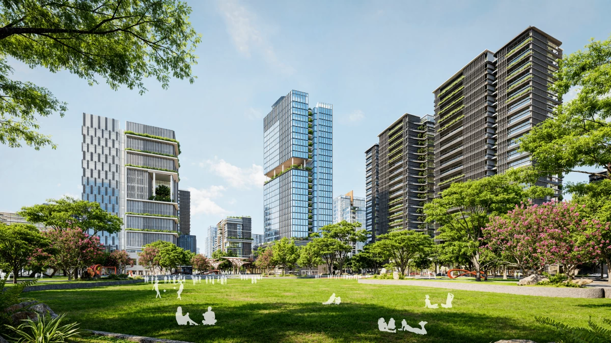 Three-hectare Central Park (Artist’s perspective)
