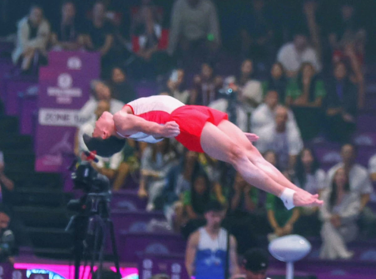 Karl Eldrew Yulo bags the floor exercise bronze medal in the junior world championships. (File Photo/PSC)